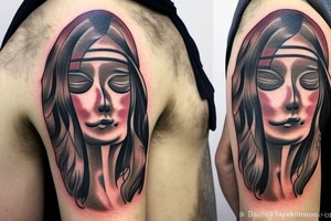 A man with no face standing in the rain tattoo idea