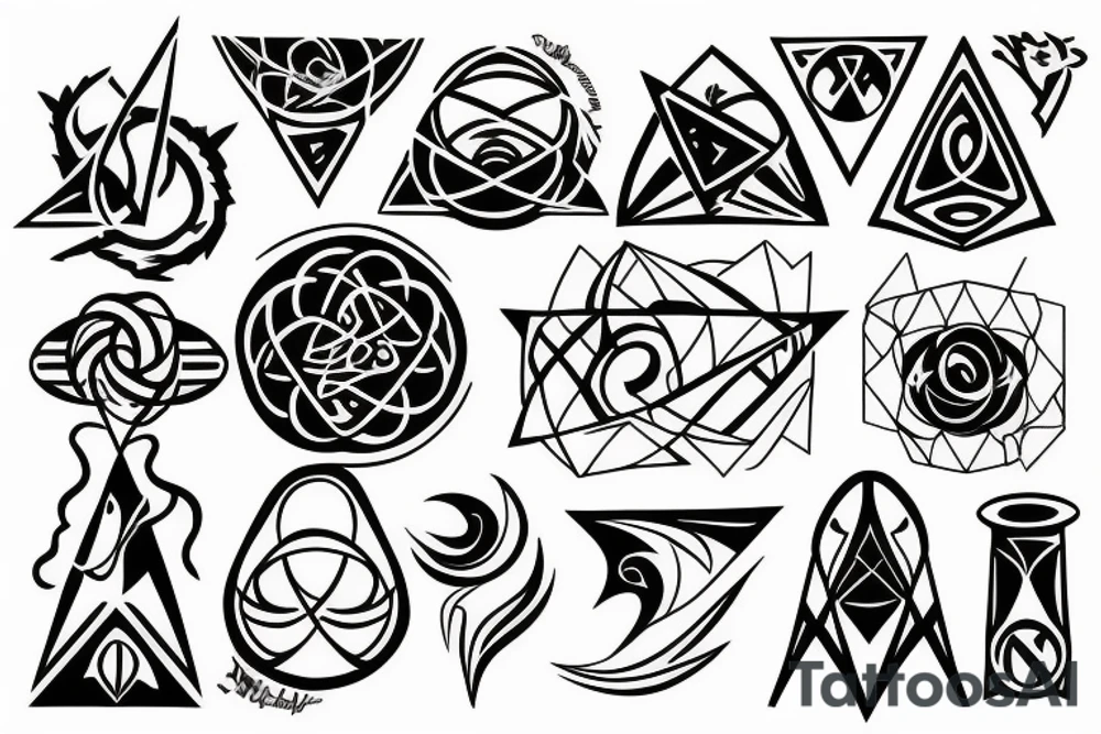 Earth, air, water, fire, aether tattoo idea