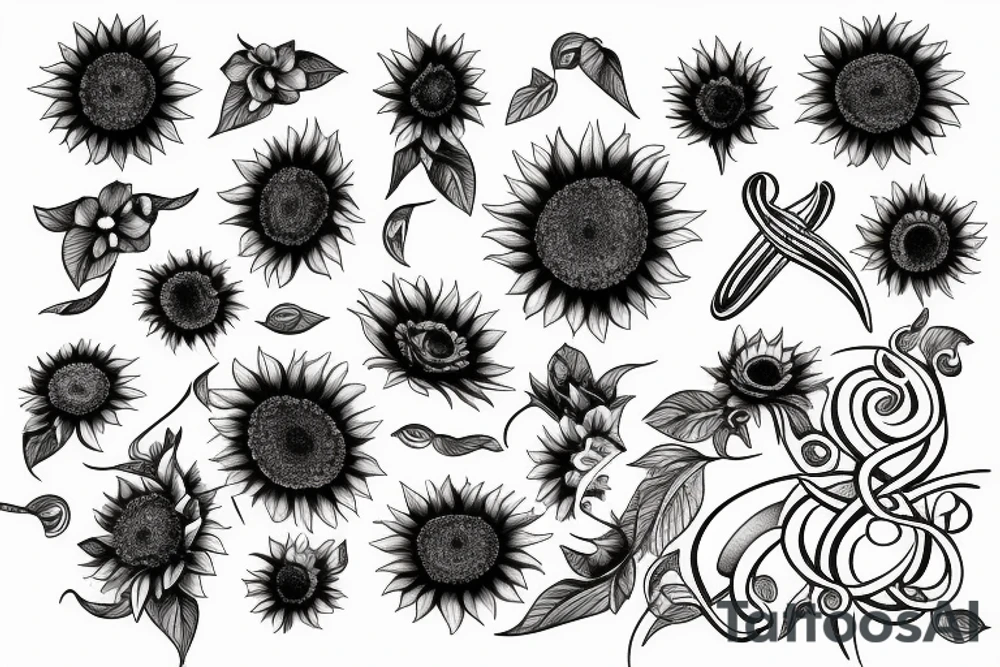 Sunflower and infinity tattoo idea