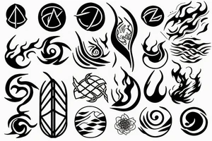 Earth, air, water, fire, aether tattoo idea
