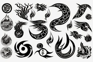 Earth, air, water, fire, aether tattoo idea