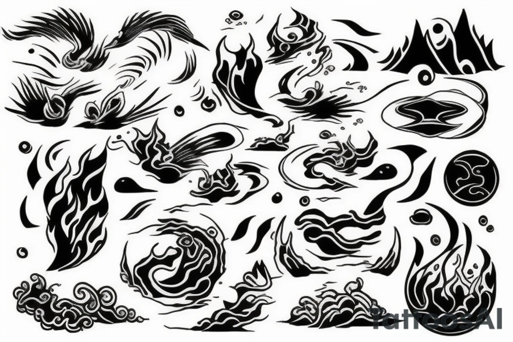 Earth, air, water, fire, aether tattoo idea