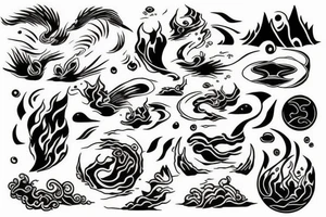 Earth, air, water, fire, aether tattoo idea