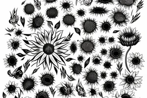 Sunflower and infinity tattoo idea
