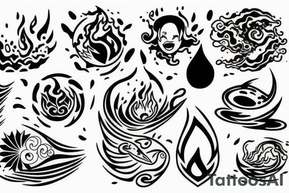 Earth, air, water, fire, aether tattoo idea