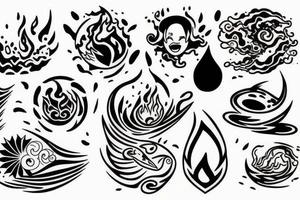 Earth, air, water, fire, aether tattoo idea