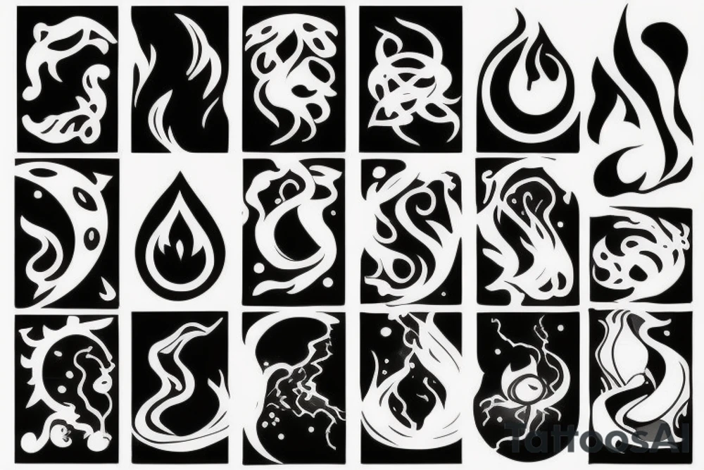 Earth, air, water, fire, aether tattoo idea