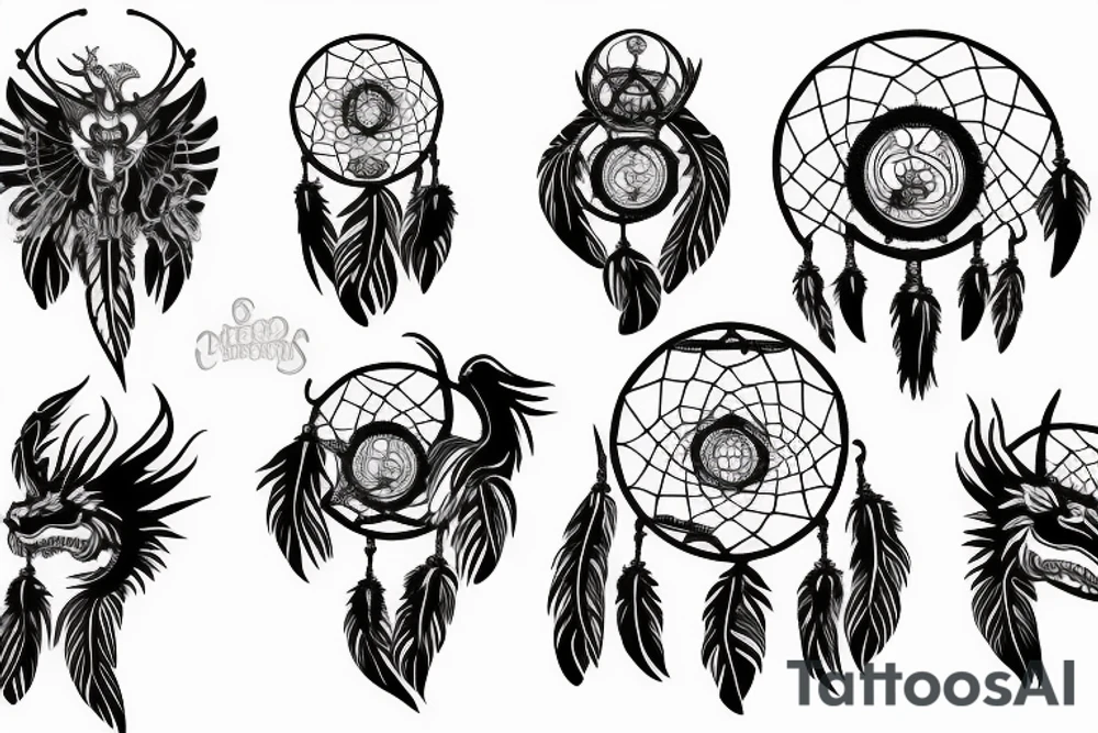 Dream catcher and a dragon tattoo idea