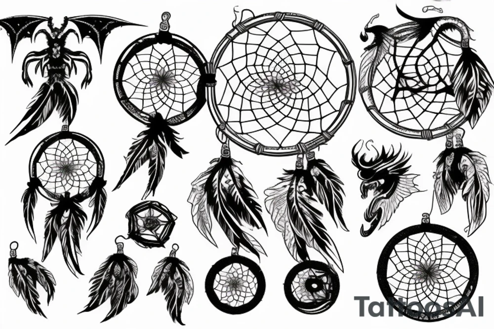 Dream catcher and a dragon tattoo idea