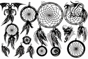 Dream catcher and a dragon tattoo idea