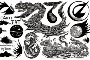 Earth, air, water, fire, aether tattoo idea