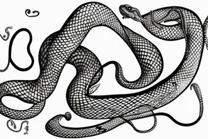 Beautiful seductive snake winding up the leg and hip tattoo idea