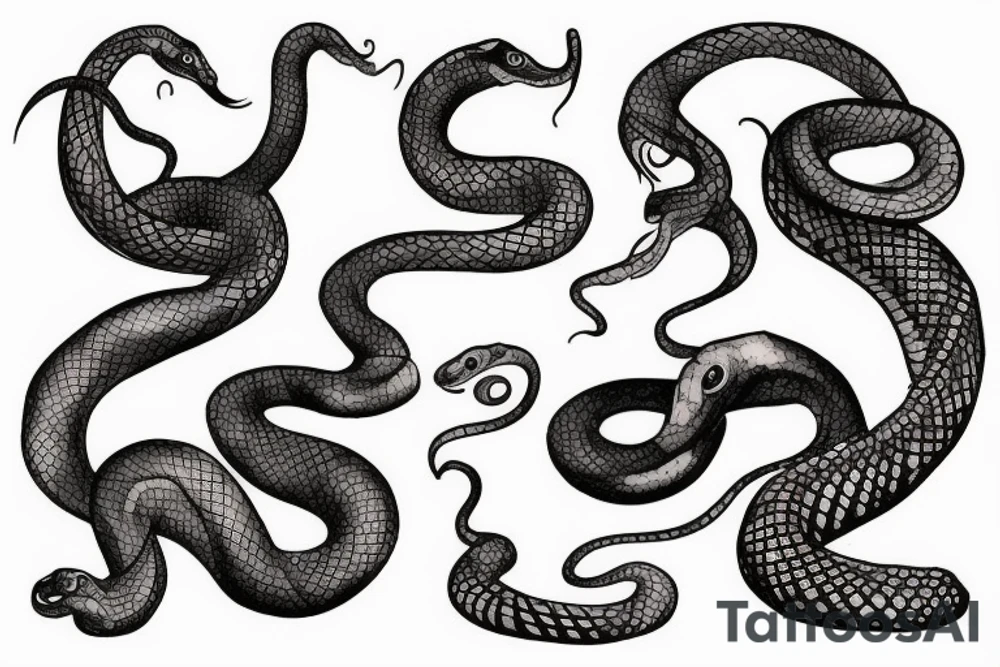 Beautiful seductive snake winding up the leg and hip tattoo idea