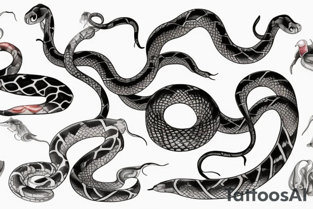 Beautiful seductive snake winding up the leg and hip tattoo idea Beautiful seductive snake winding up the leg and hip tattoo idea