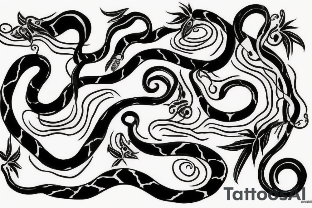 Beautiful seductive snake tattoo idea