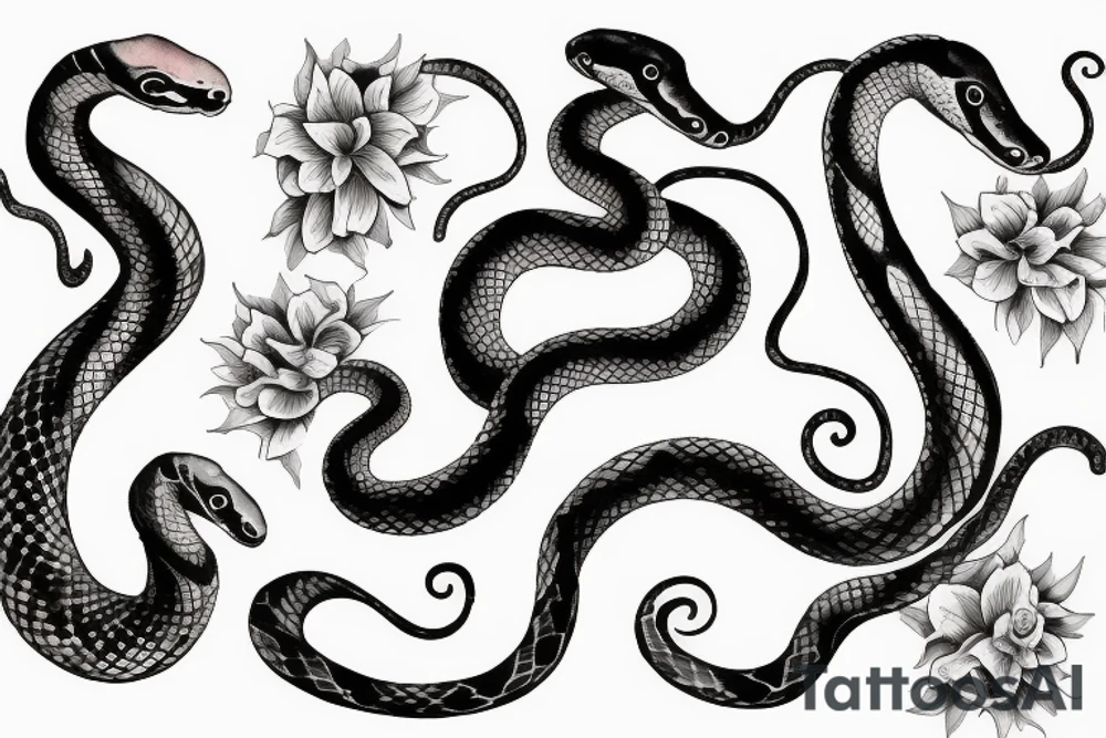 Beautiful seductive snake tattoo idea