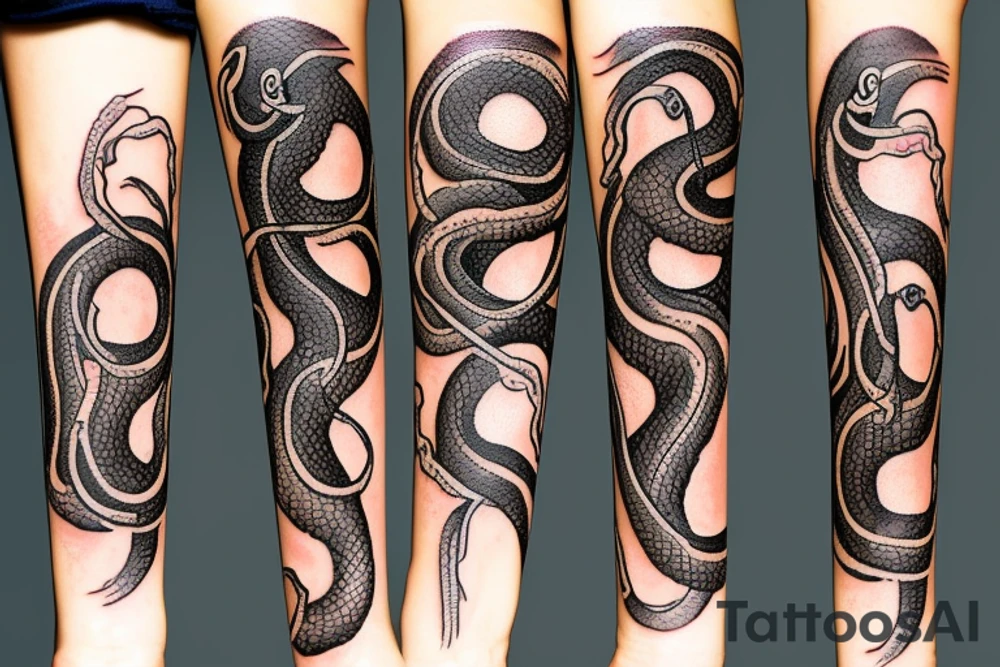 Beautiful seductive snake tattoo idea