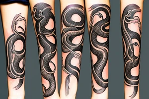 Beautiful seductive snake tattoo idea