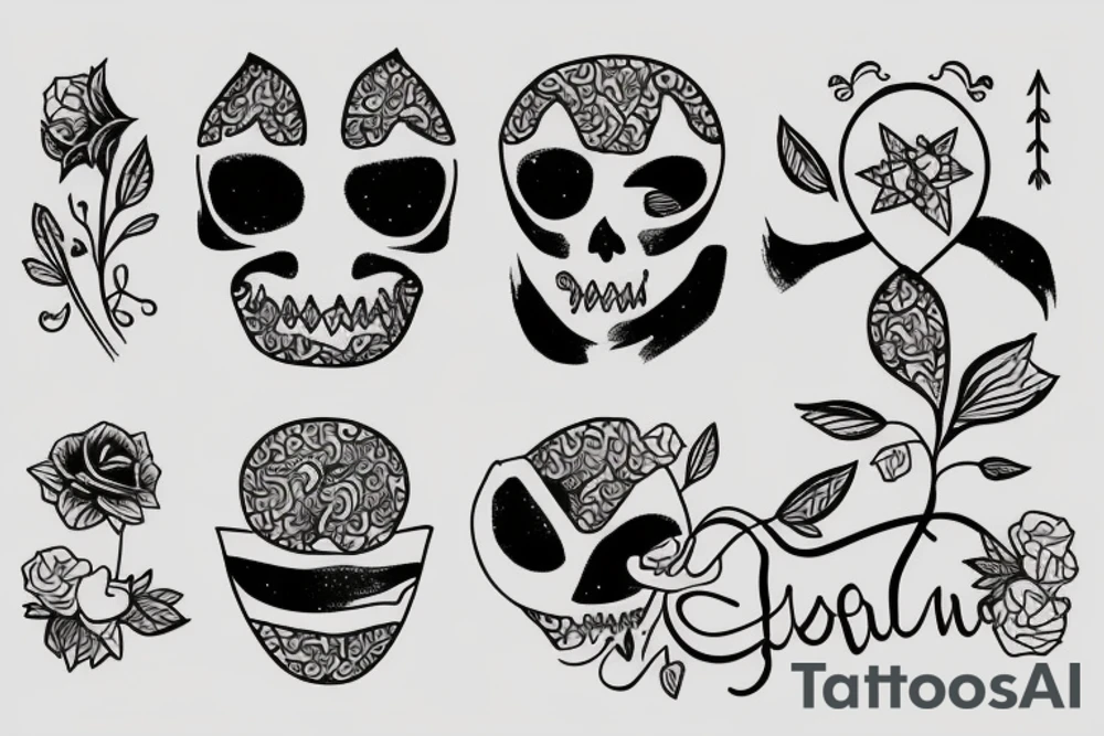 pair of two minimal tattoo that completes each other tattoo idea