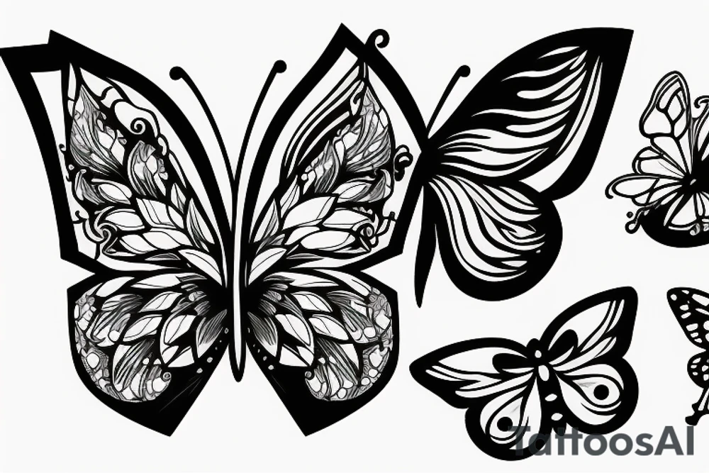 Butterfly moon tattoo idea