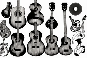guitar art music tattoo idea