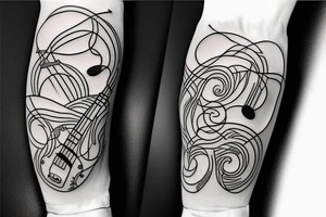 guitar art music minimal tattoo idea