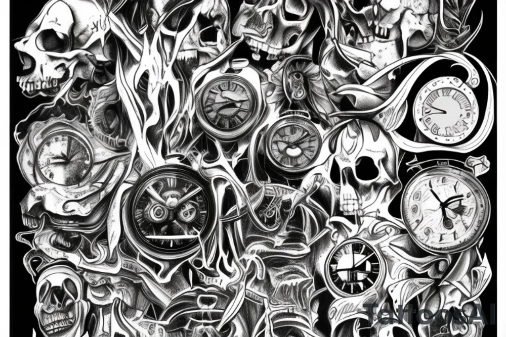 Concept of time is manmade, afterlife is dark eternal tattoo idea