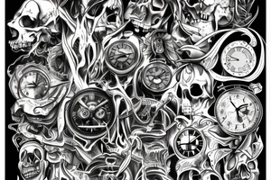 Concept of time is manmade, afterlife is dark eternal tattoo idea