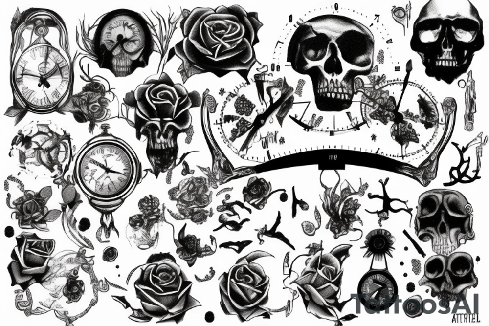 Concept of time is manmade, afterlife is dark eternal tattoo idea