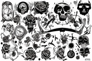 Concept of time is manmade, afterlife is dark eternal tattoo idea