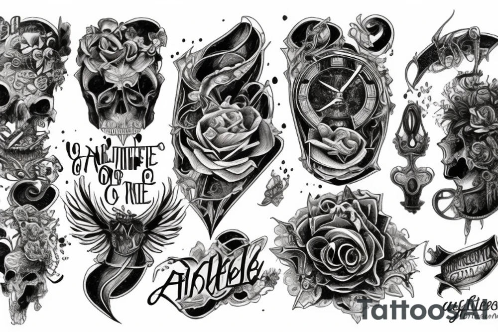 Concept of time is manmade, afterlife is dark eternal tattoo idea