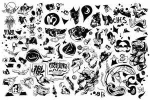Shapes fighting each other and good wins tattoo idea
