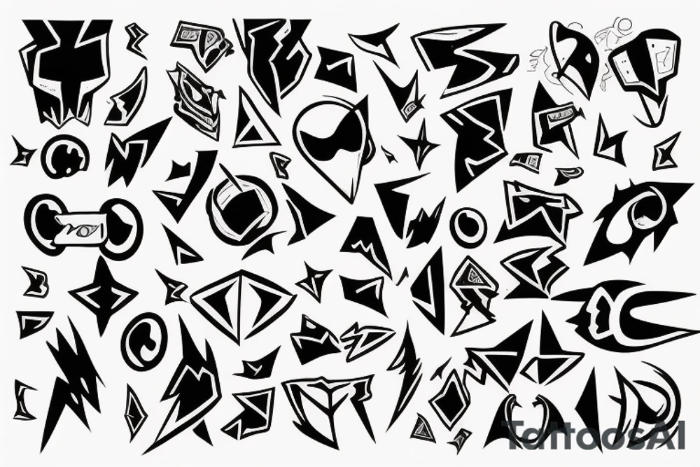 Shapes fighting each other and good wins tattoo idea