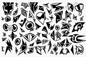 Shapes fighting each other and good wins tattoo idea