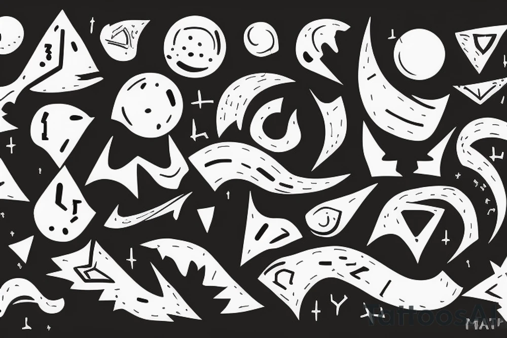 Shapes fighting each other and good wins tattoo idea