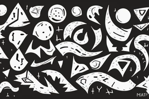 Shapes fighting each other and good wins tattoo idea