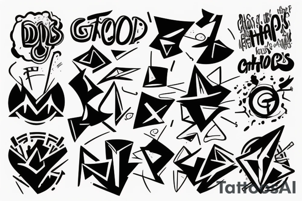 Shapes fighting each other and good wins tattoo idea