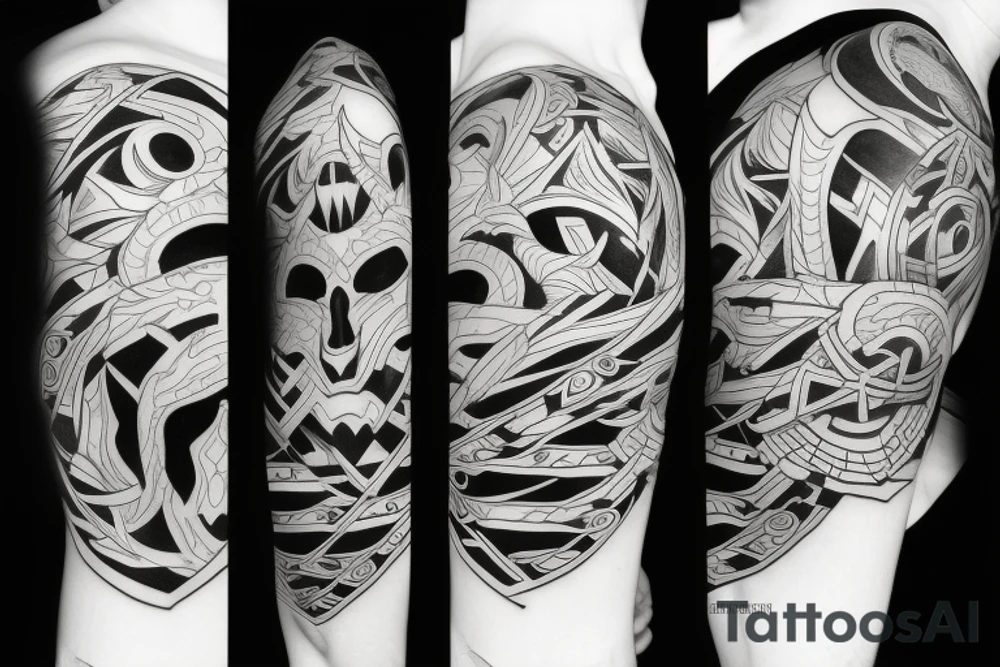 Fight good and evil tattoo idea