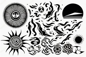 sun, water, wind tattoo idea