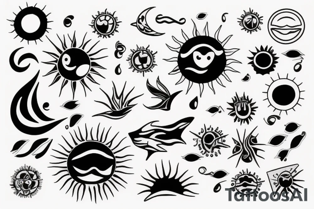 sun, water, wind tattoo idea