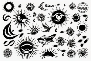 sun, water, wind tattoo idea