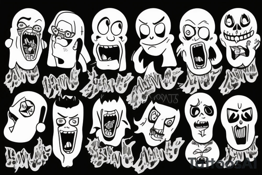 Sad bart and scary persons from ghostemane clips tattoo idea