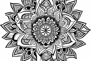 lotus mandala with letters A & S tattoo idea