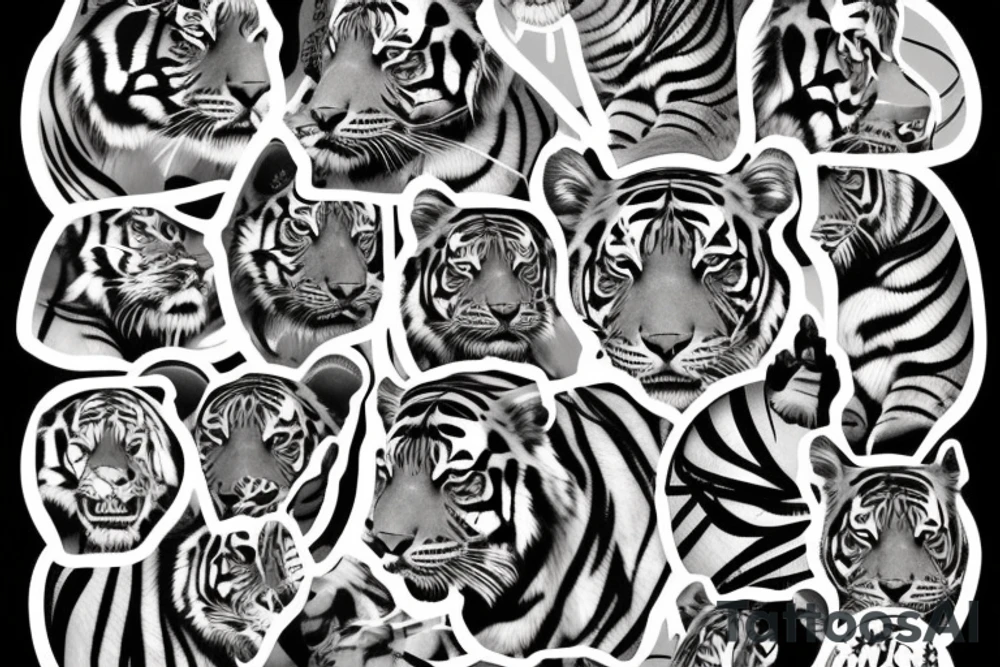 tiger tattoo design with gepmetric  and palm tree tattoo idea