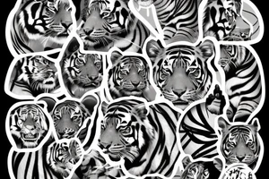 tiger tattoo design with gepmetric  and palm tree tattoo idea