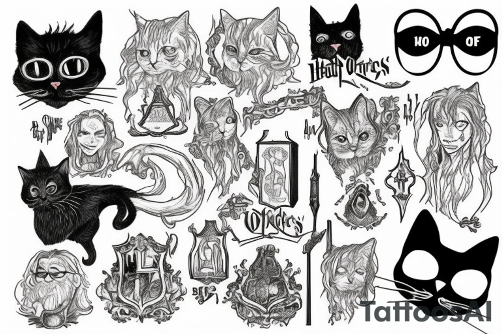 Cat. Harry Potter. Lord of the Rings tattoo idea