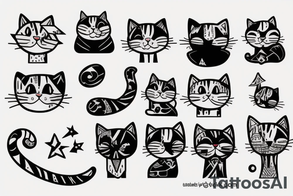 Cute cat tattoo idea