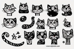 Cute cat tattoo idea