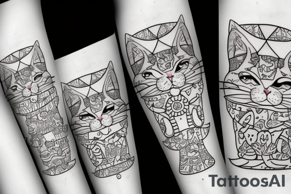 Cute cat tattoo idea