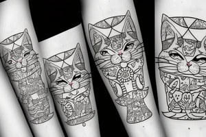 Cute cat tattoo idea